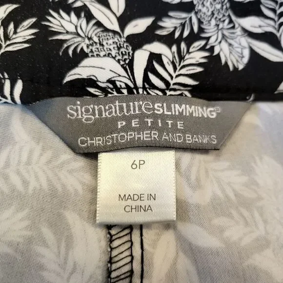 Christopher & Bank The Perfect Pant Black Pineapple Petite Cropped Pants - Picture 5 of 9